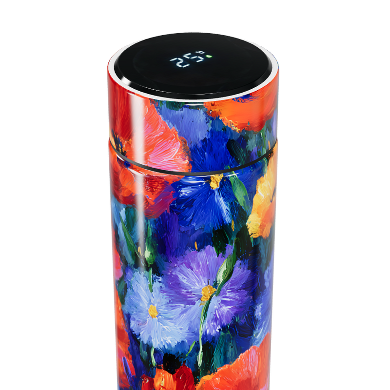 Garrafa Térmica Touch - Floral Colorida Aço Inox