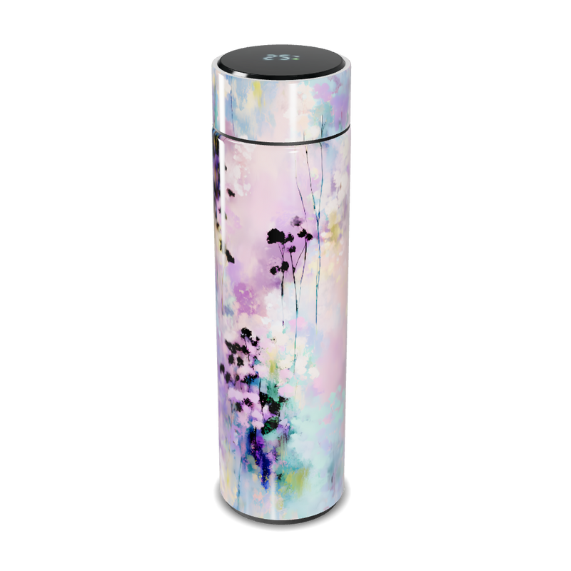 Garrafa Térmica Touch - Floral Roxa Digital