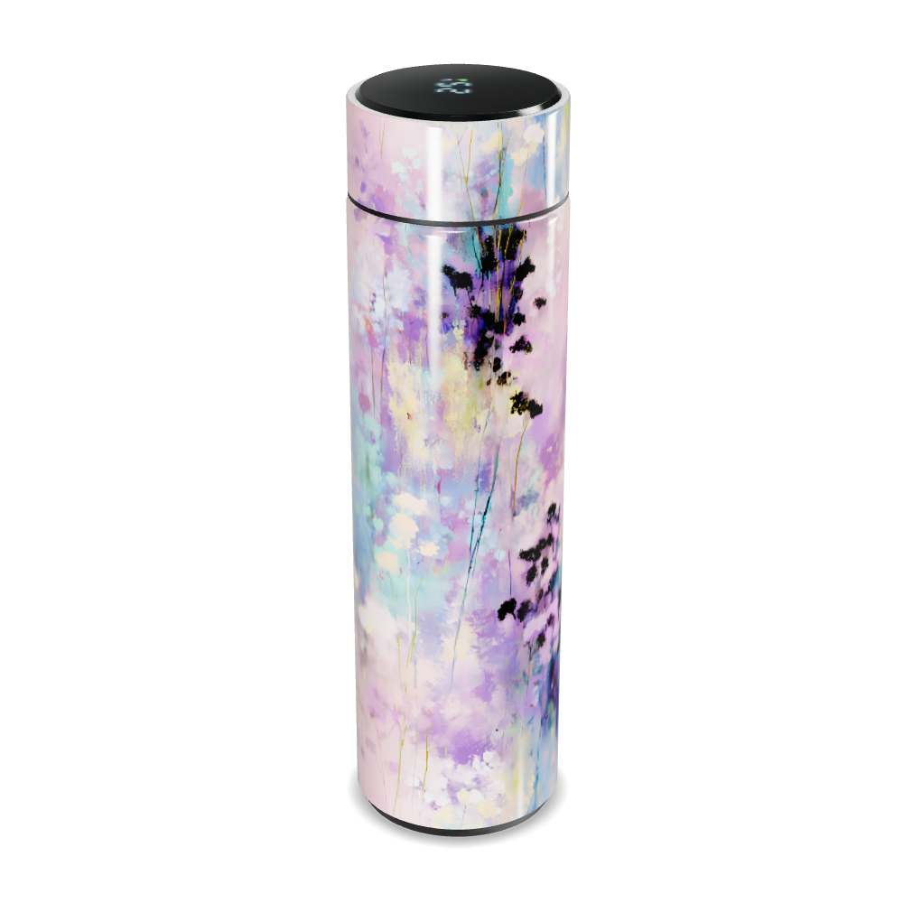 Garrafa Térmica Touch - Floral Roxa Digital