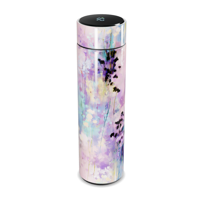 Garrafa Térmica Touch - Floral Roxa Digital