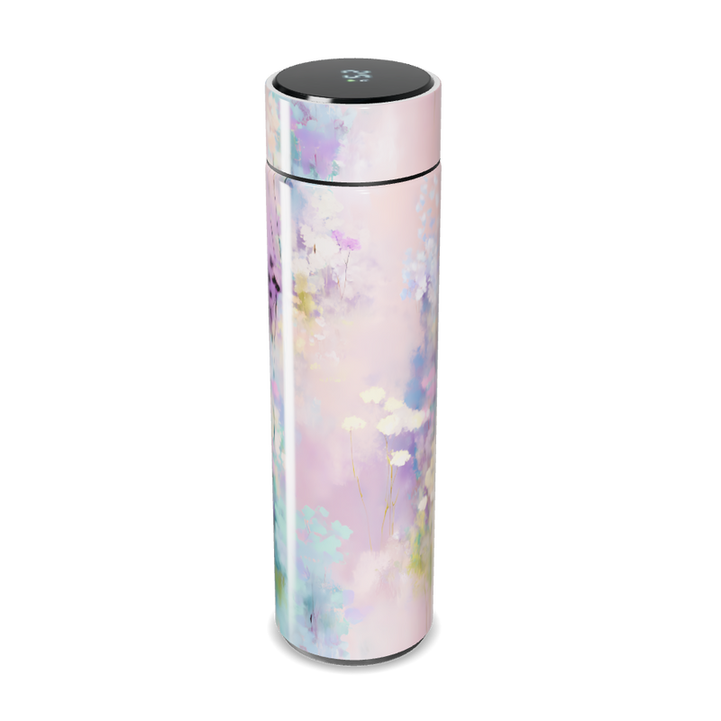 Garrafa Térmica Touch - Floral Roxa Digital