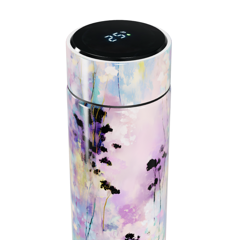 Garrafa Térmica Touch - Floral Roxa Digital