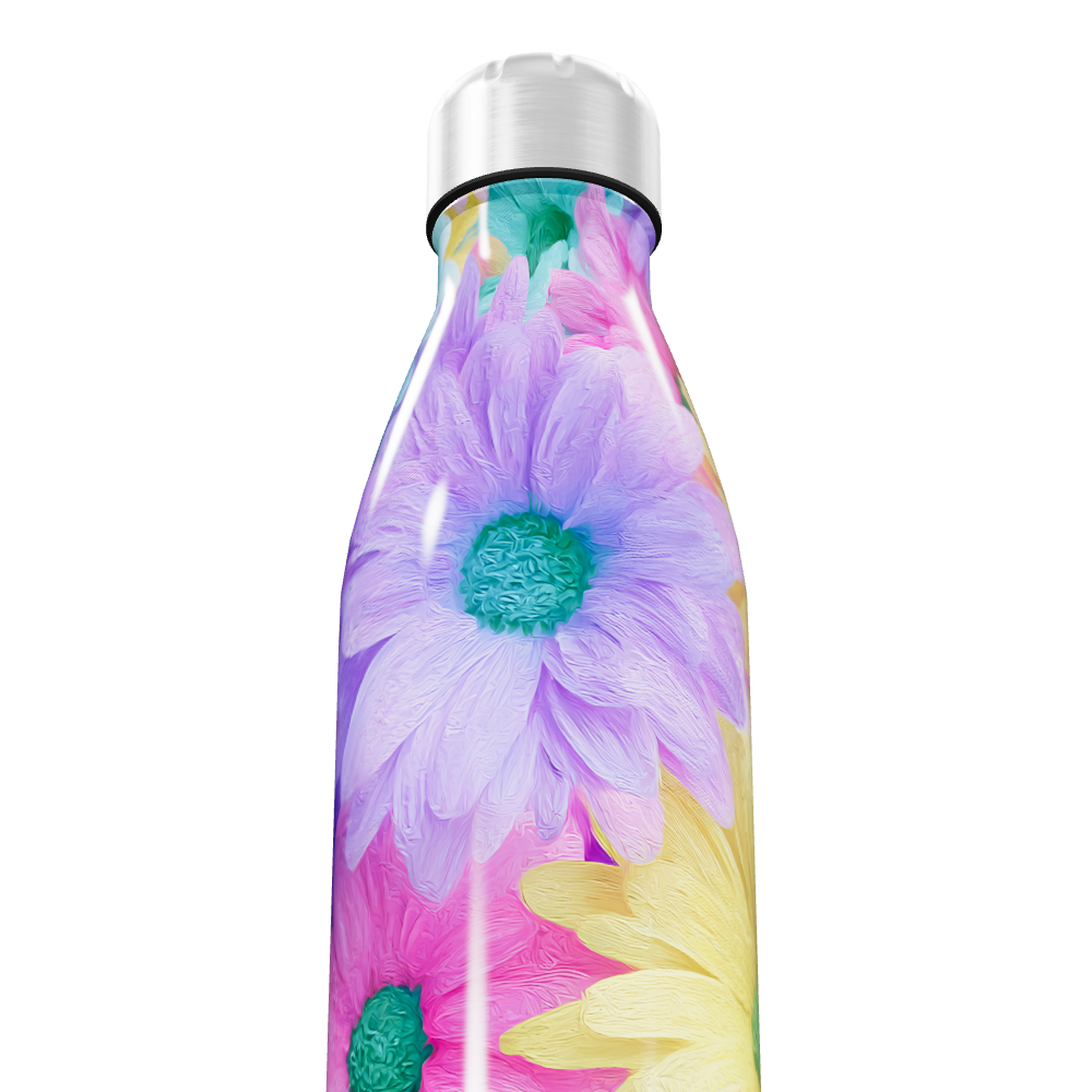 Garrafa Inox Flores Coloridas