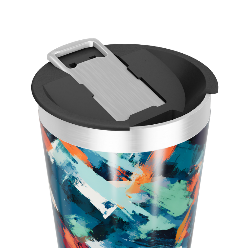 Copo Térmico - Estampa Abstrata Colorida