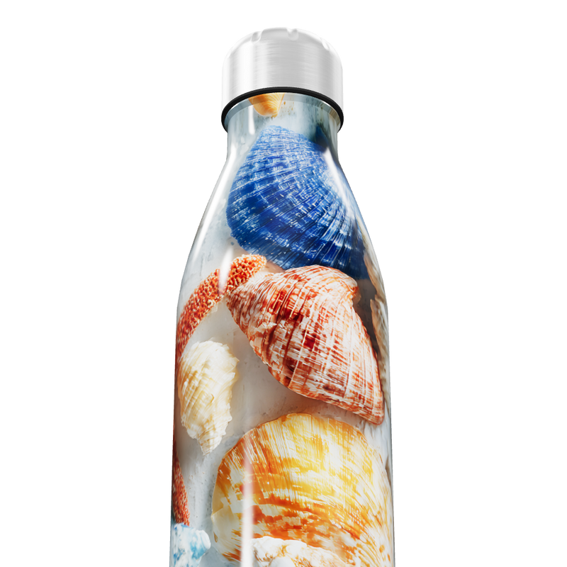 Garrafa Inox - Estampa de Conchas Coloridas