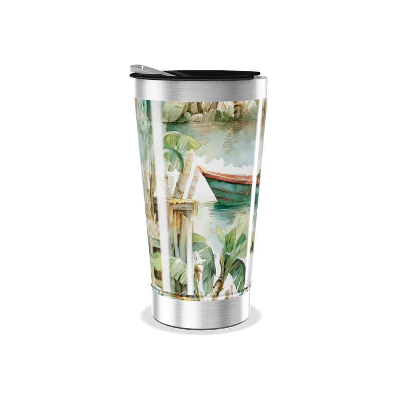 Copo Térmico - Estampa Tropical Colorida