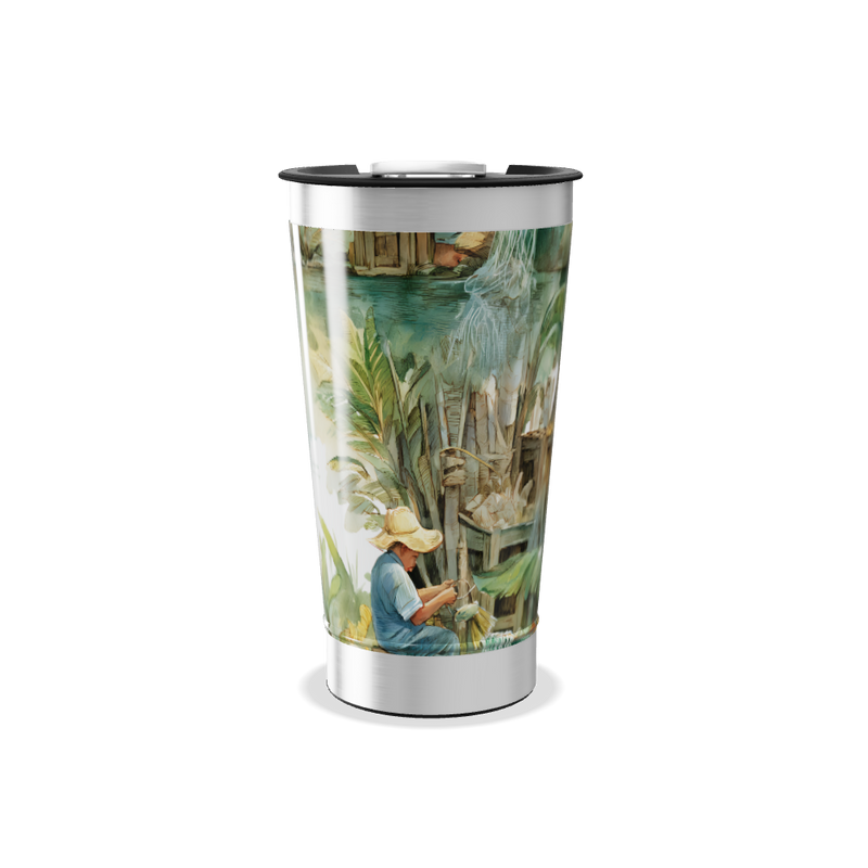 Copo Térmico - Estampa Tropical Colorida