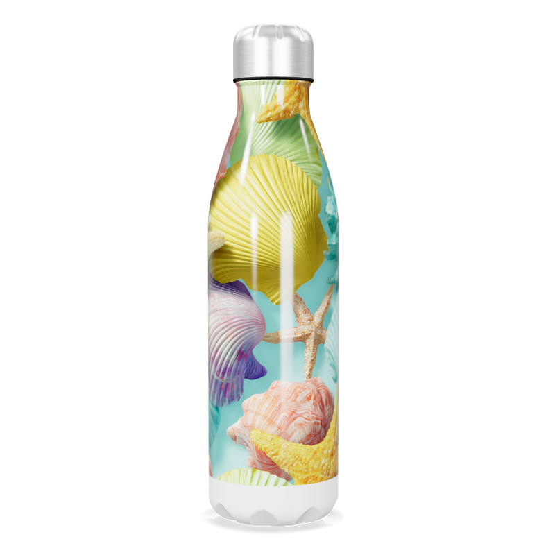 Garrafa Inox Estampada Conchas Coloridas