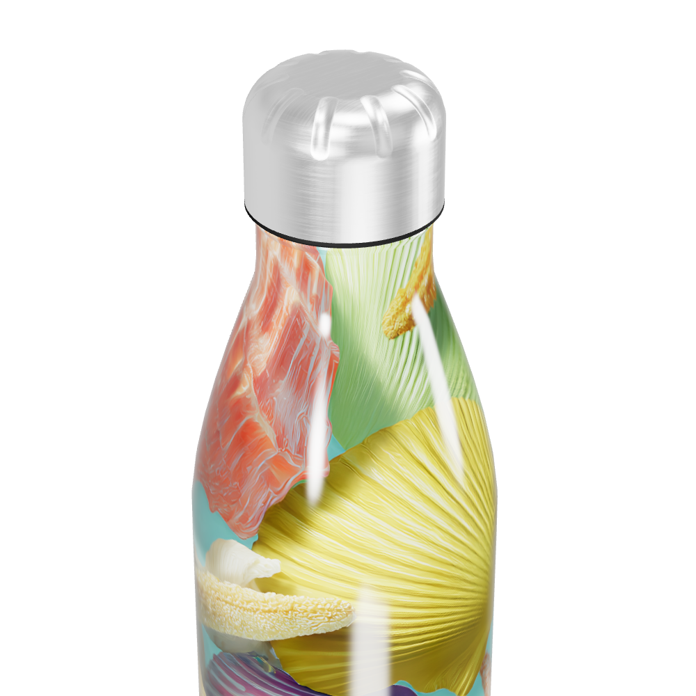 Garrafa Inox Estampada Conchas Coloridas