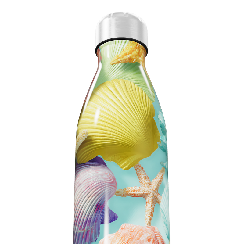 Garrafa Inox Estampada Conchas Coloridas