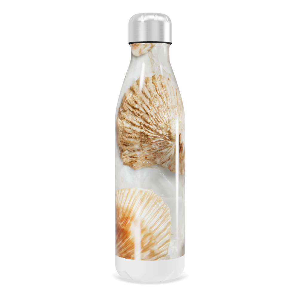 Garrafa Inox - Estampa Conchas Branca
