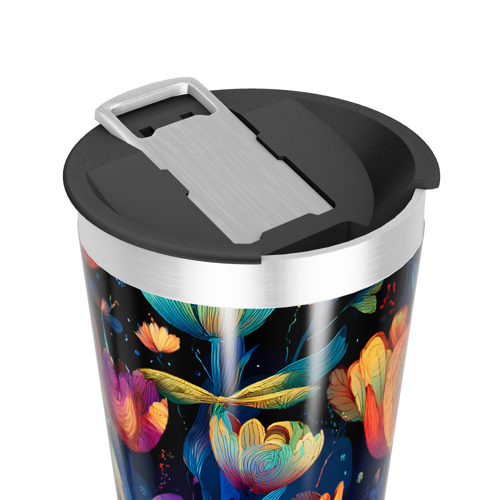 Copo Térmico - Flores Coloridas Inox