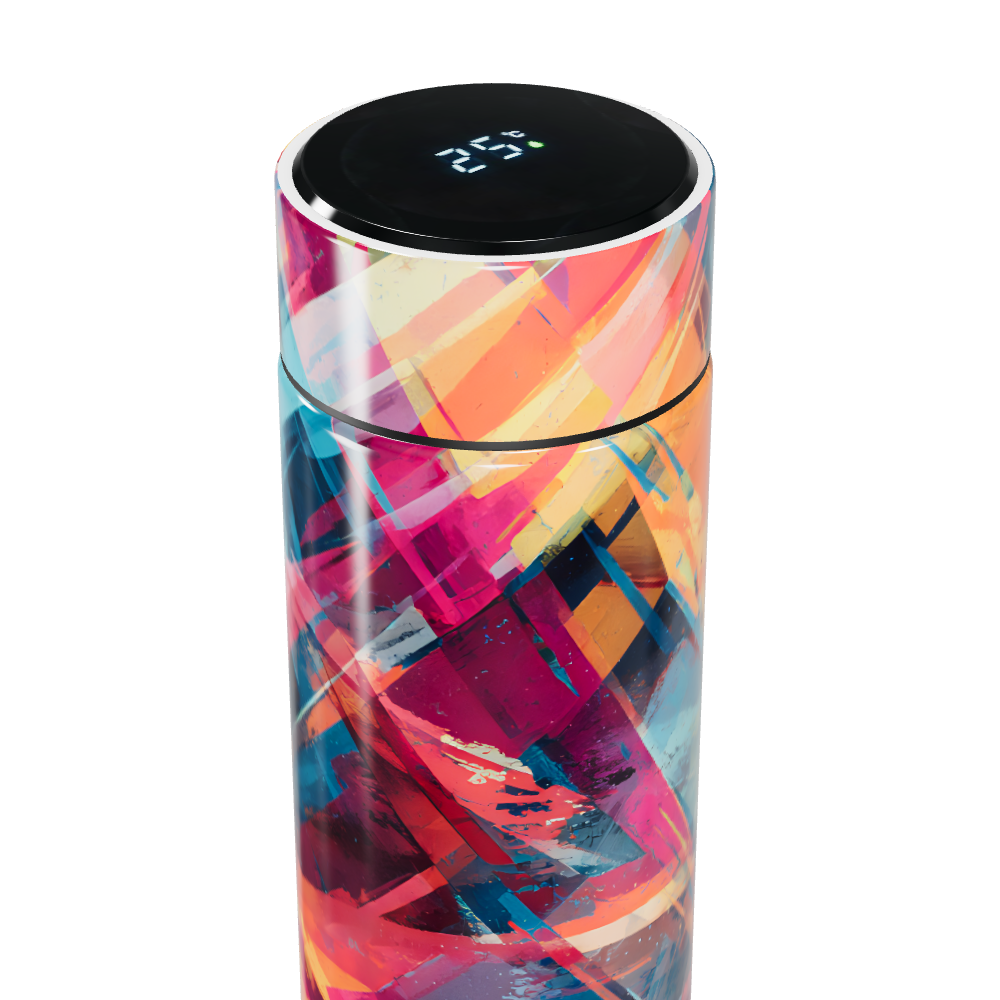 Garrafa Térmica Touch - Colorida Abstrata Inox