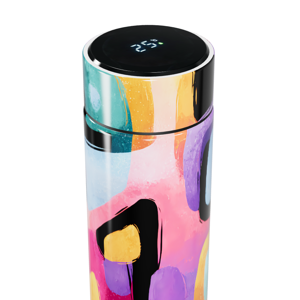 Garrafa Térmica Touch - Estampa Colorida Abstrata
