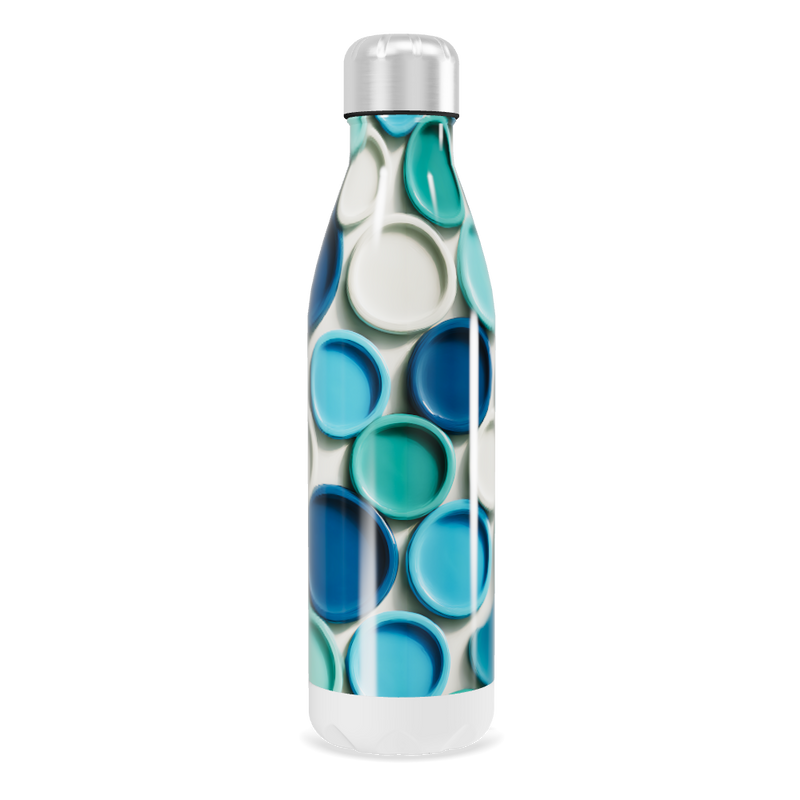 Garrafa Inox Estampada Azul