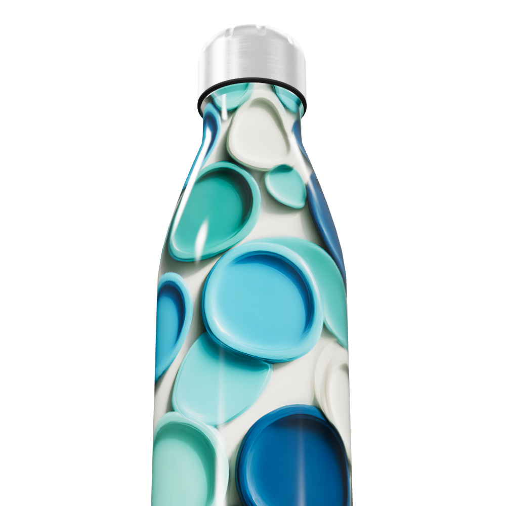 Garrafa Inox Estampada Azul