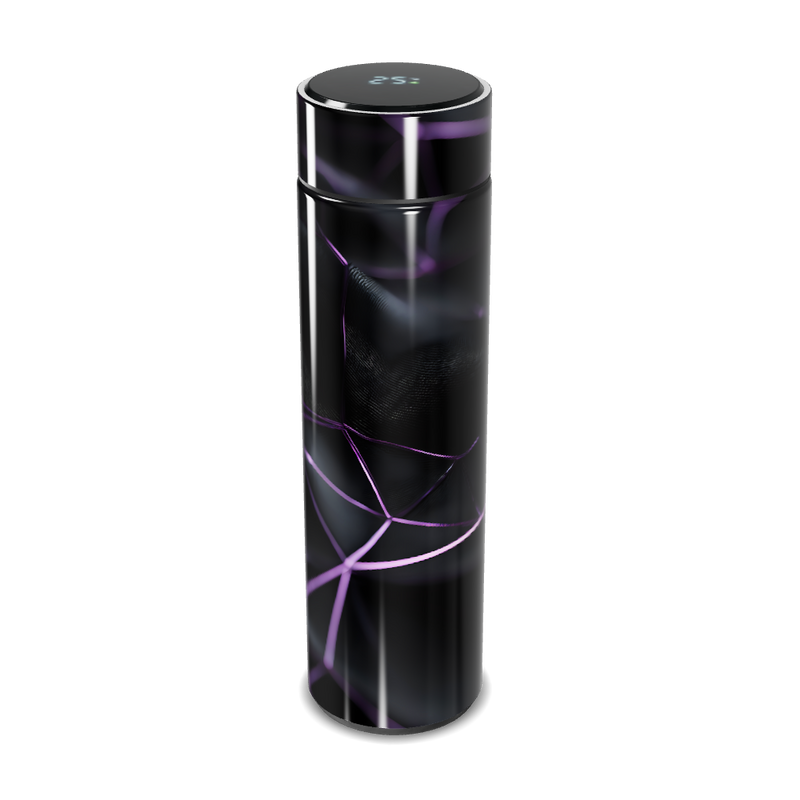 Garrafa Térmica Touch - Preta com LED e Design Roxo