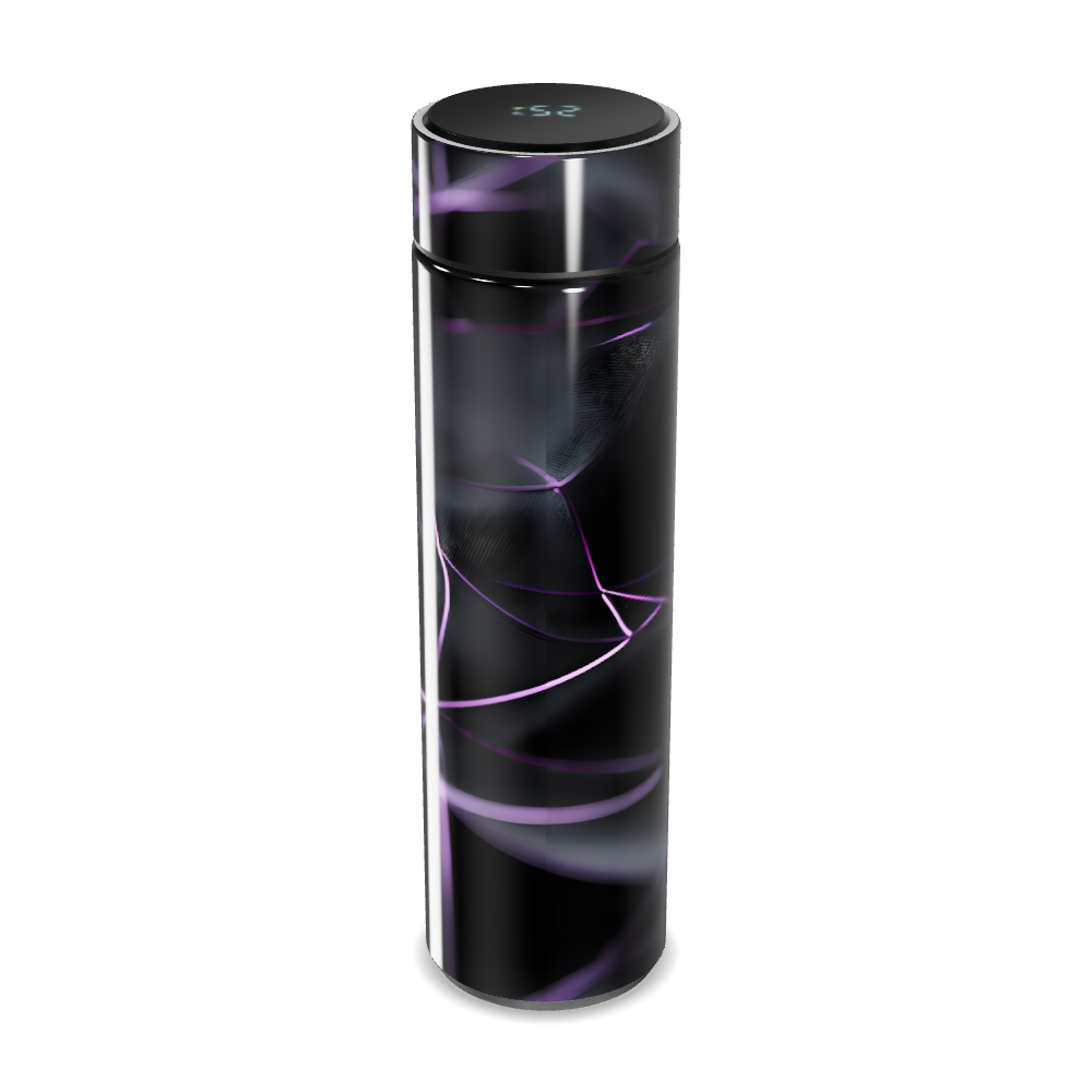 Garrafa Térmica Touch - Preta com LED e Design Roxo