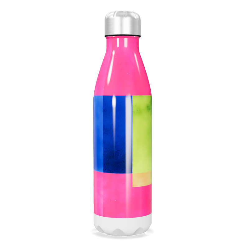 Garrafa Inox - Rosa com Estampa Colorida