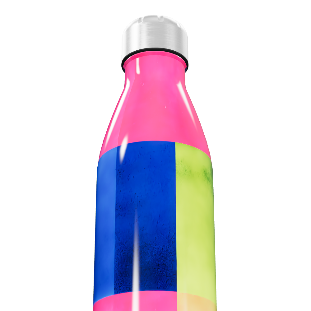 Garrafa Inox - Rosa com Estampa Colorida