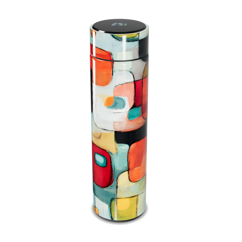 Garrafa Térmica Touch - Estampa Colorida Abstrata