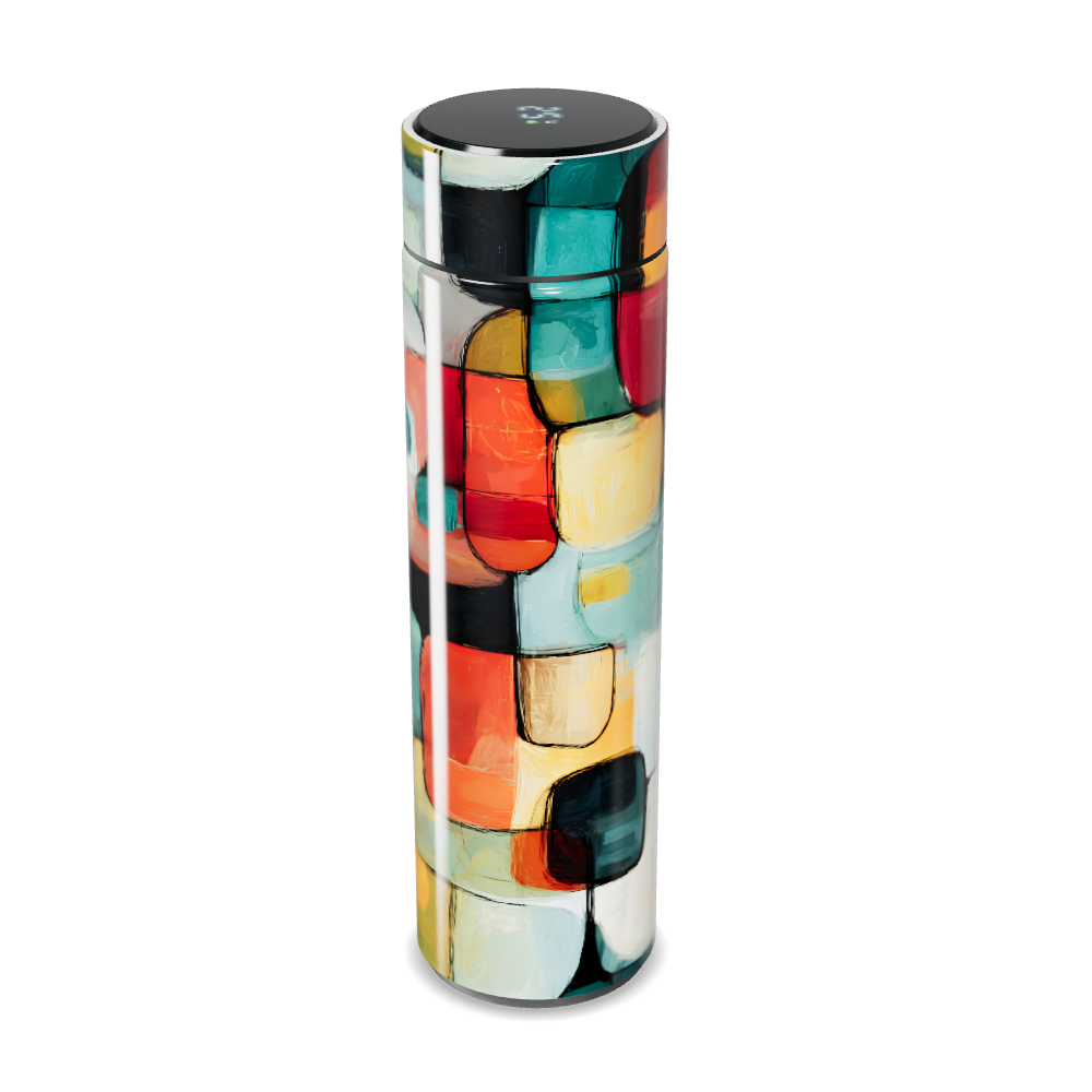 Garrafa Térmica Touch - Estampa Colorida Abstrata