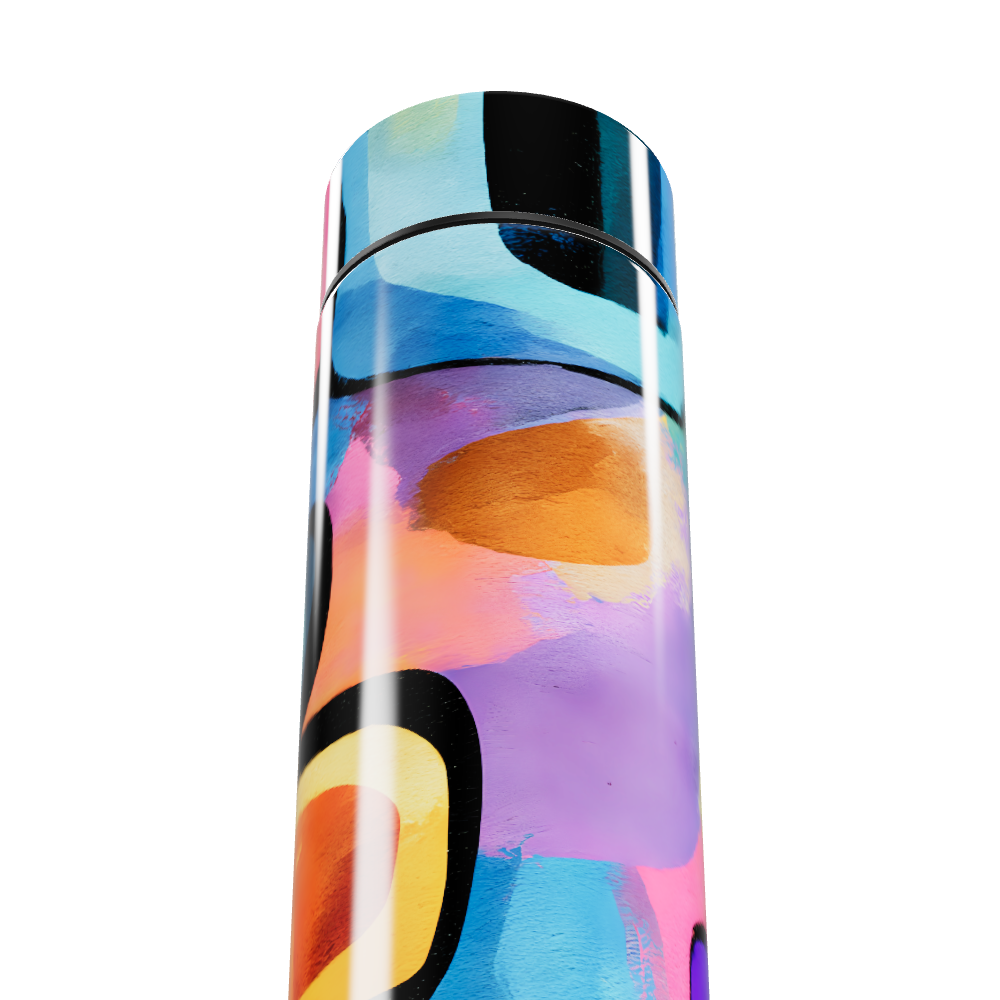 Garrafa Térmica Touch - Estampa Colorida Abstrata