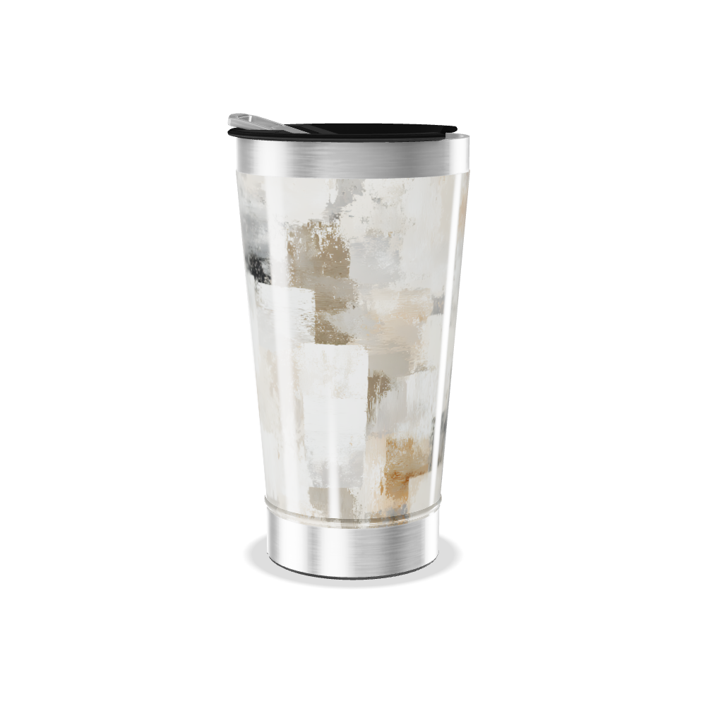 Copo Térmico - Estampa Abstrata Bege
