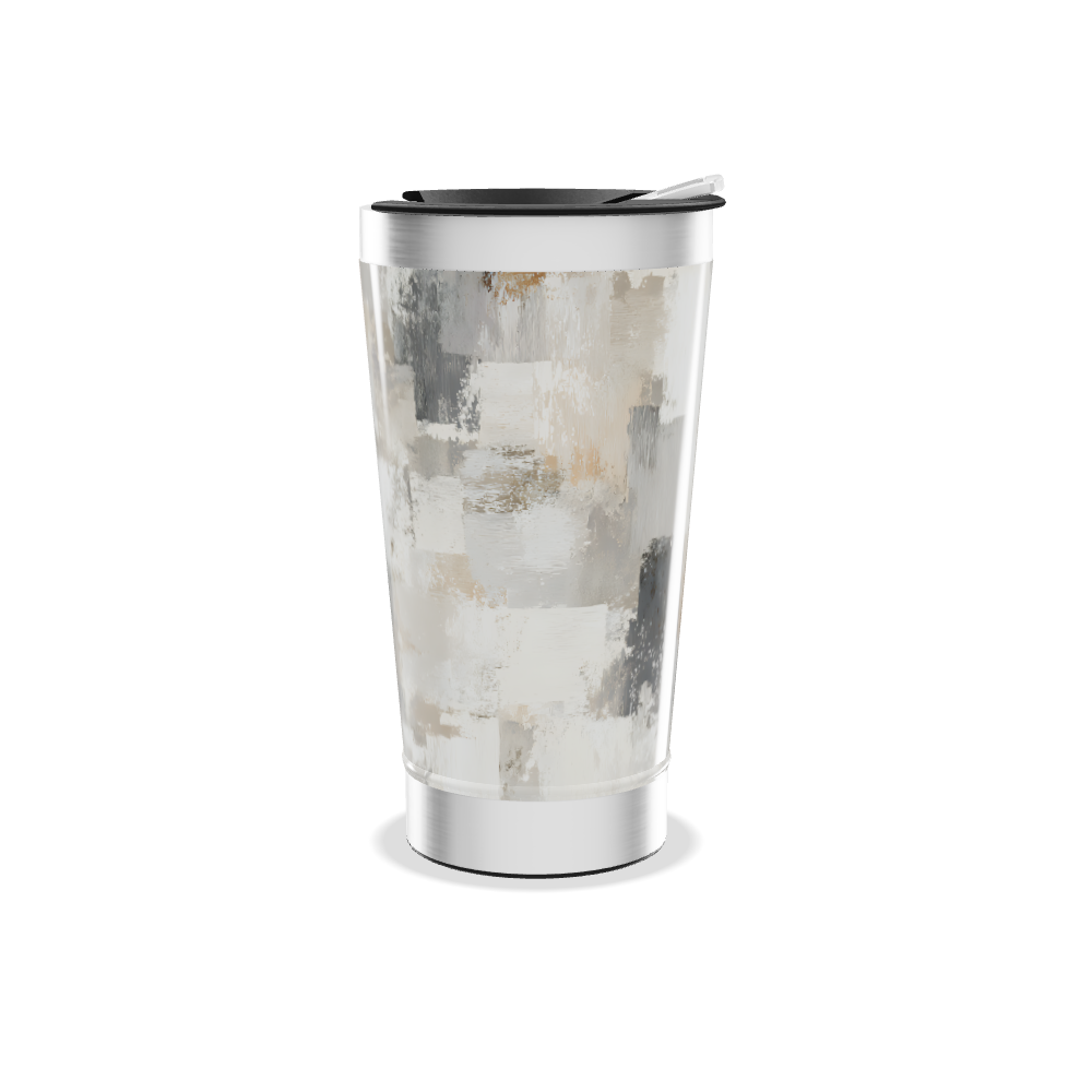 Copo Térmico - Estampa Abstrata Bege