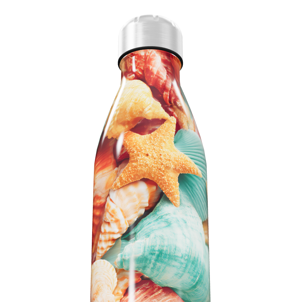Garrafa Inox - Estampa Conchas Oceânicas