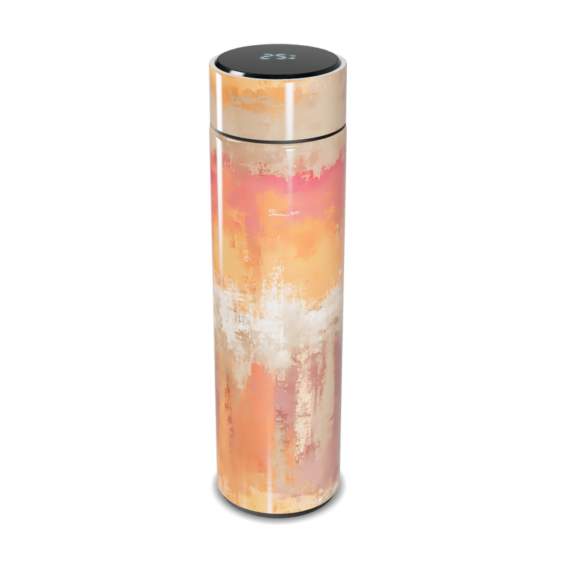 Garrafa Térmica Touch - Estampa Abstrata Laranja