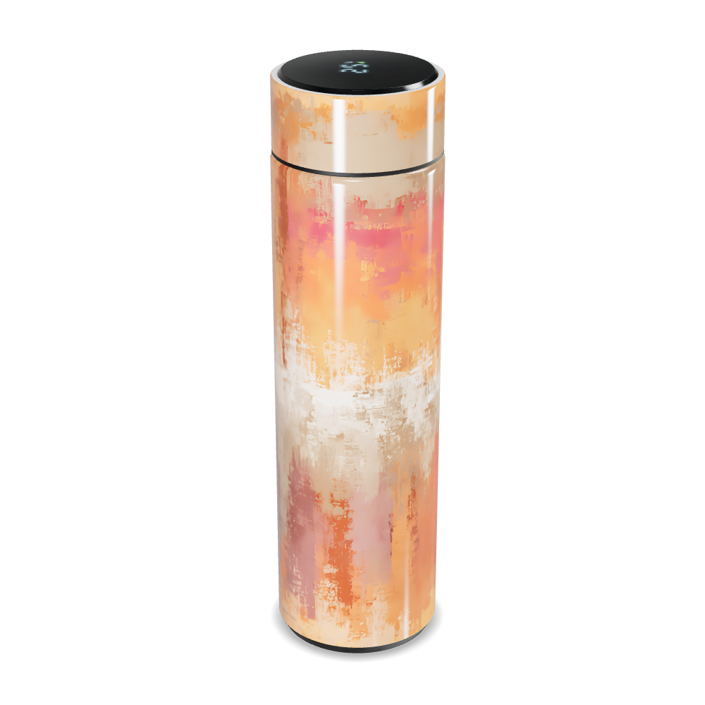 Garrafa Térmica Touch - Estampa Abstrata Laranja