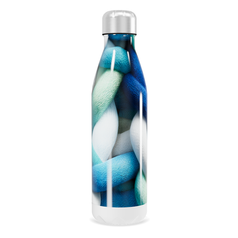 Garrafa Inox - Estampa Trançada Azul