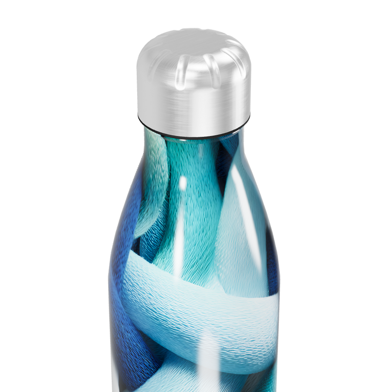 Garrafa Inox - Estampa Trançada Azul