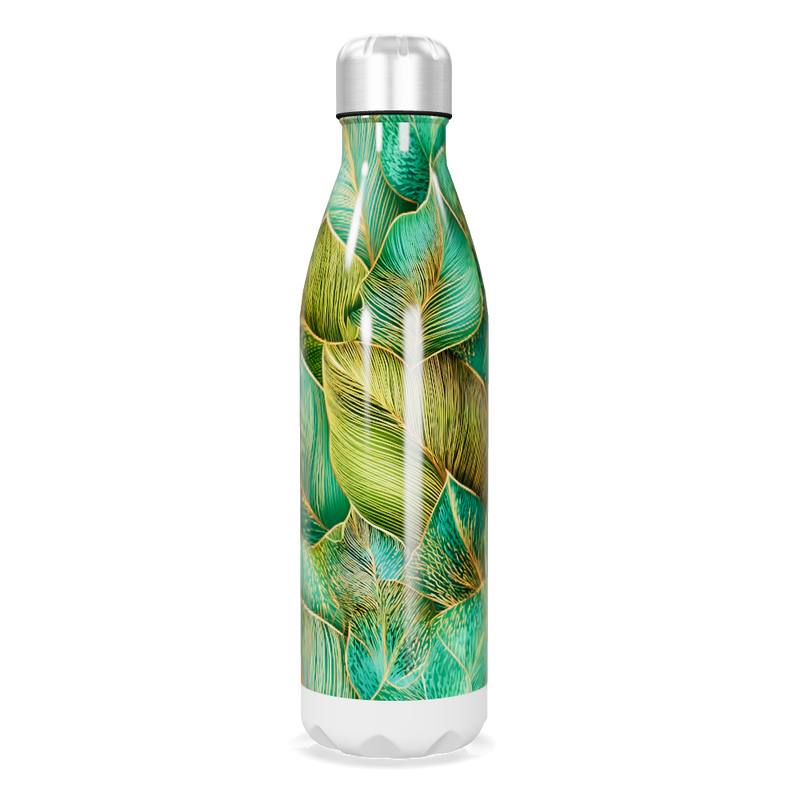 Garrafa Inox - Folhas Verde