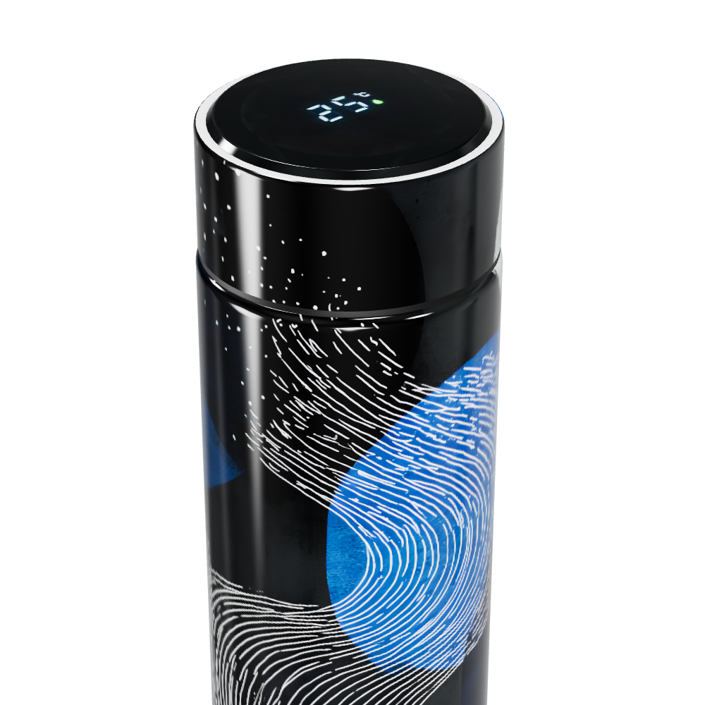Garrafa Térmica Touch - Design Azul Preto