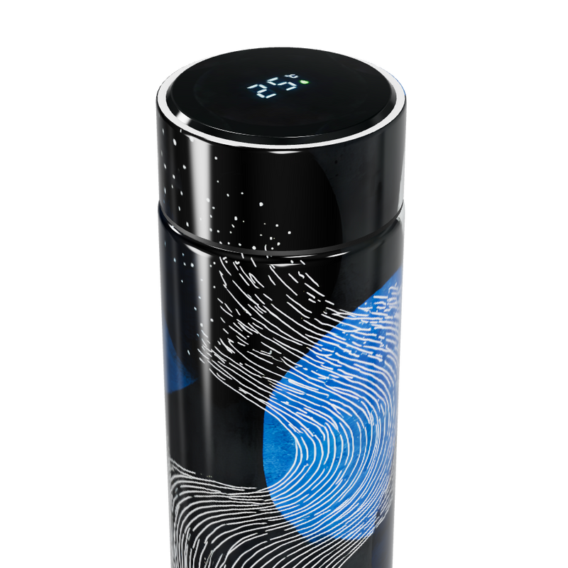 Garrafa Térmica Touch - Design Azul Preto