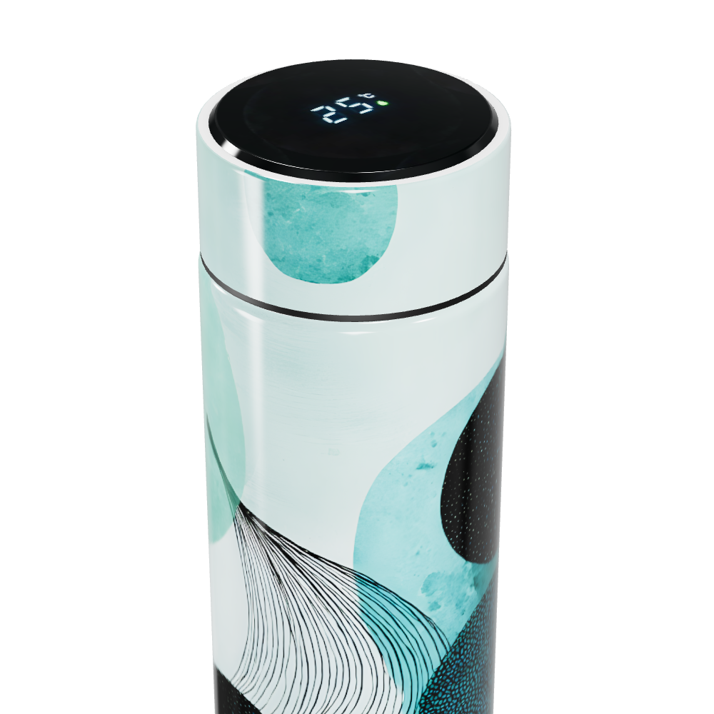 Garrafa Térmica Touch Estampa Azul Moderna