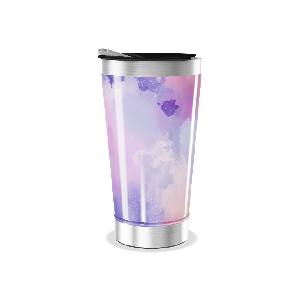 Copo Térmico - Estampa Aquarela Rosa Lilás