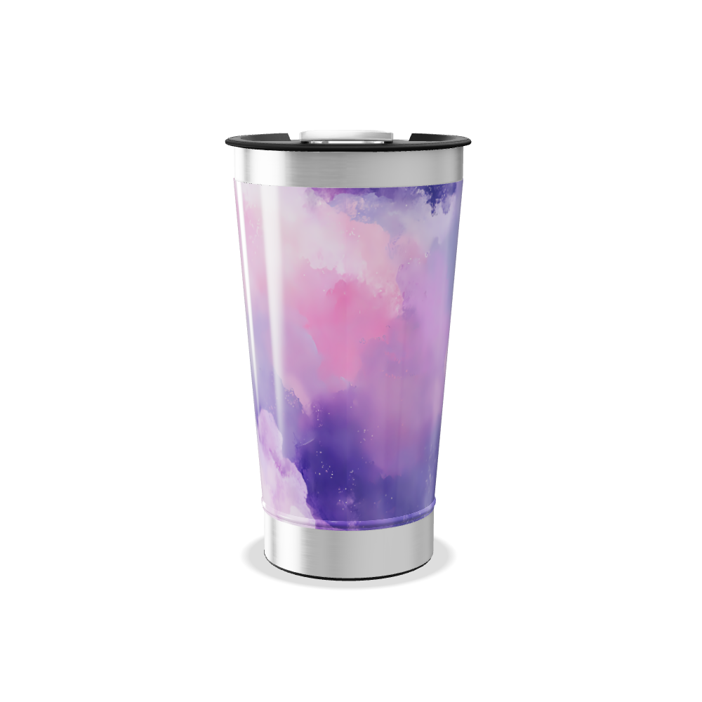 Copo Térmico - Estampa Aquarela Rosa Lilás