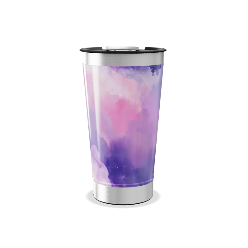 Copo Térmico - Estampa Aquarela Rosa Lilás