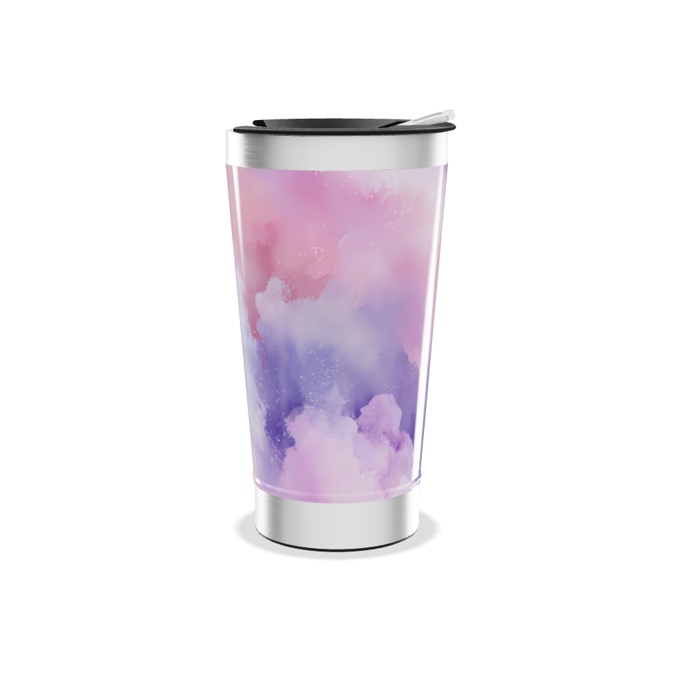 Copo Térmico - Estampa Aquarela Rosa Lilás