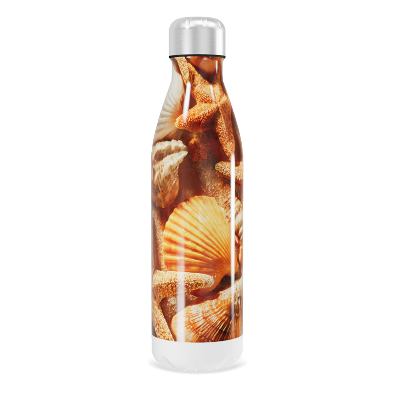 Garrafa Inox - Estampa Conchas Laranja