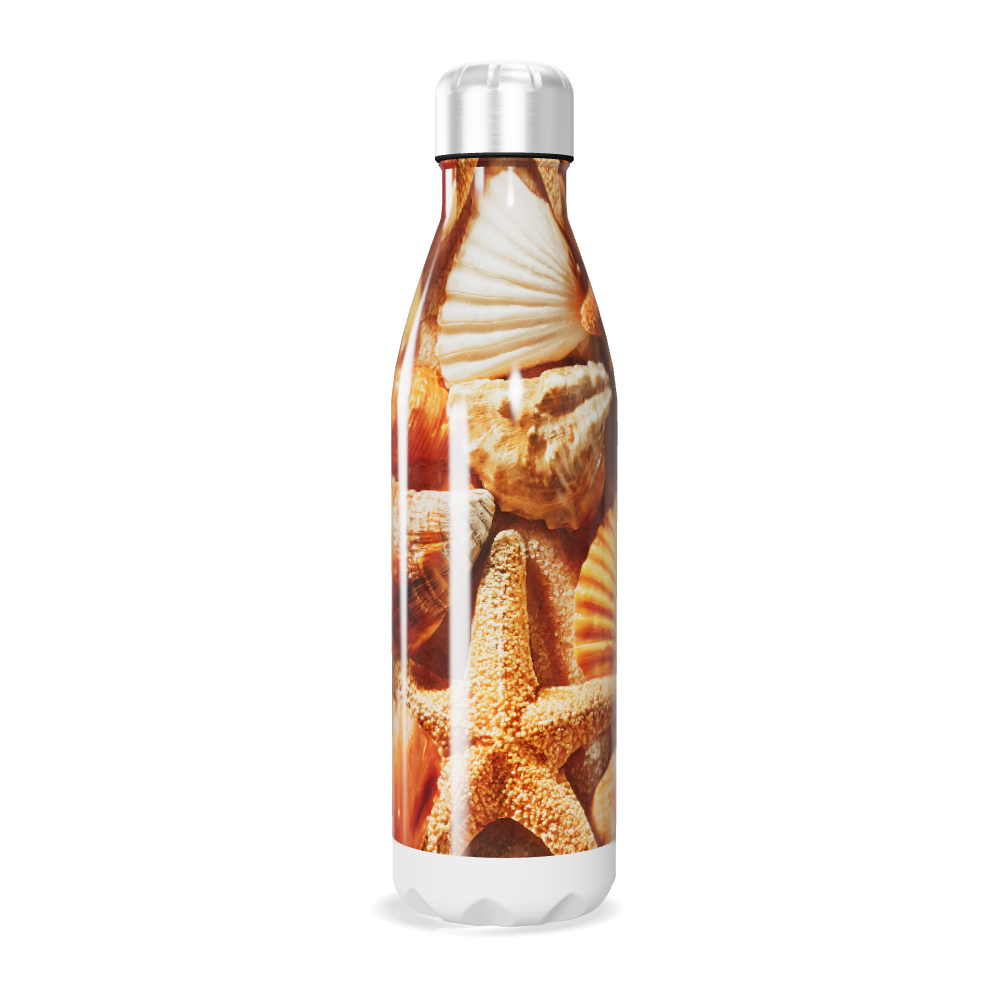 Garrafa Inox - Estampa Conchas Laranja