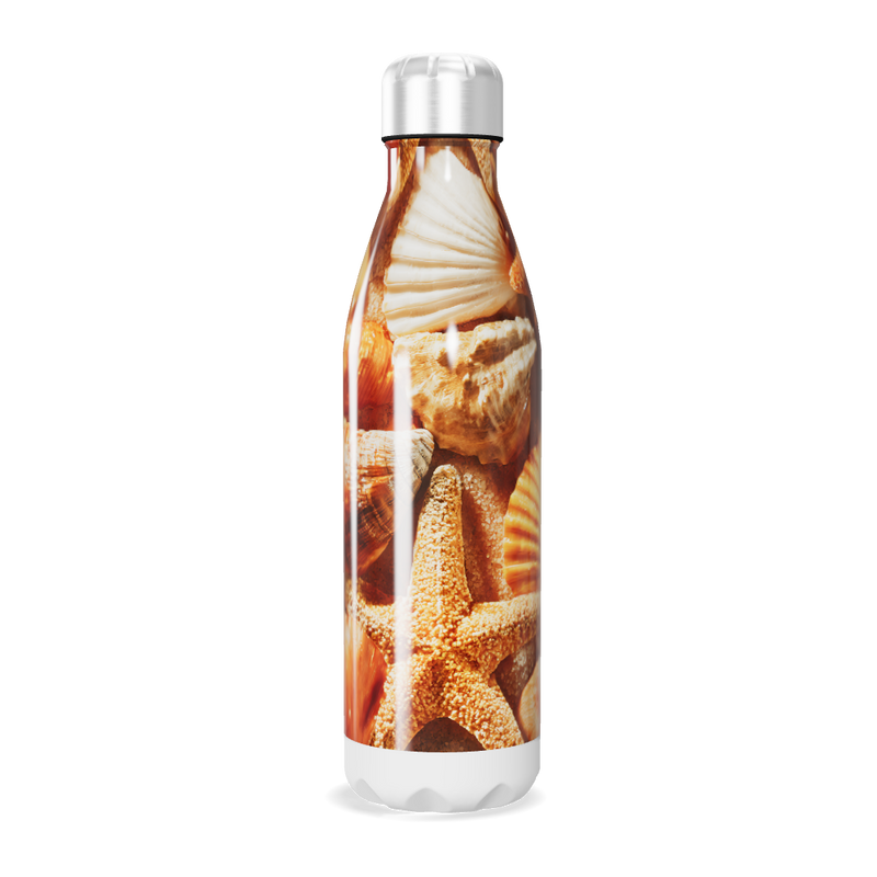 Garrafa Inox - Estampa Conchas Laranja
