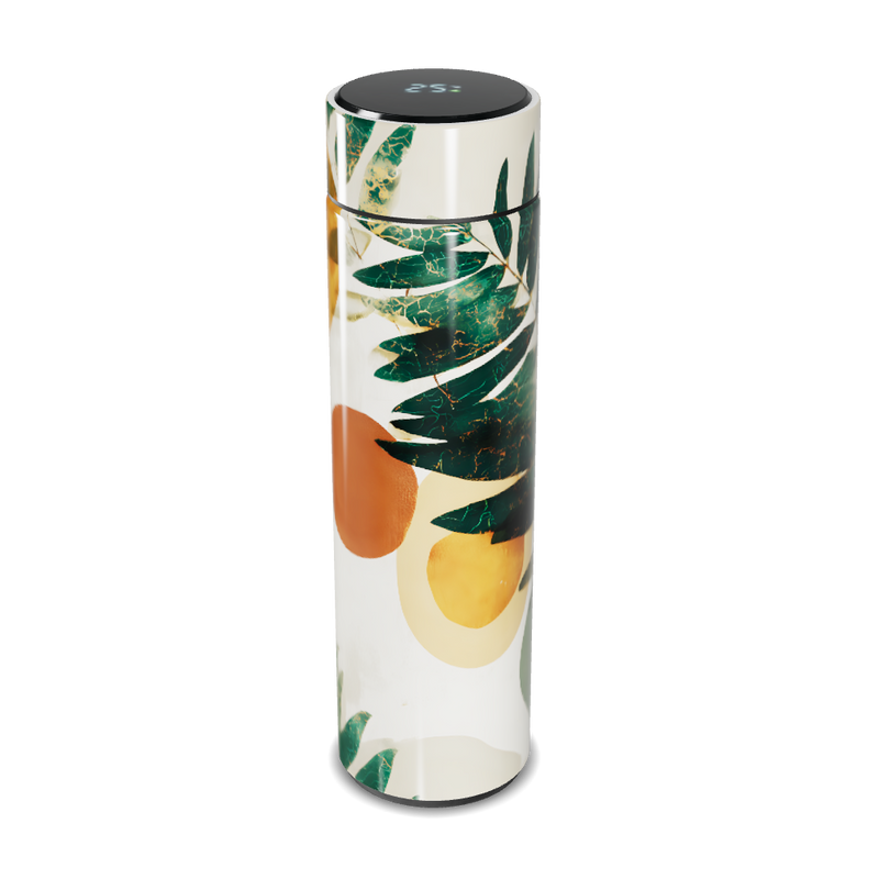 Garrafa Térmica Touch - Folhas Tropicais e Frutas
