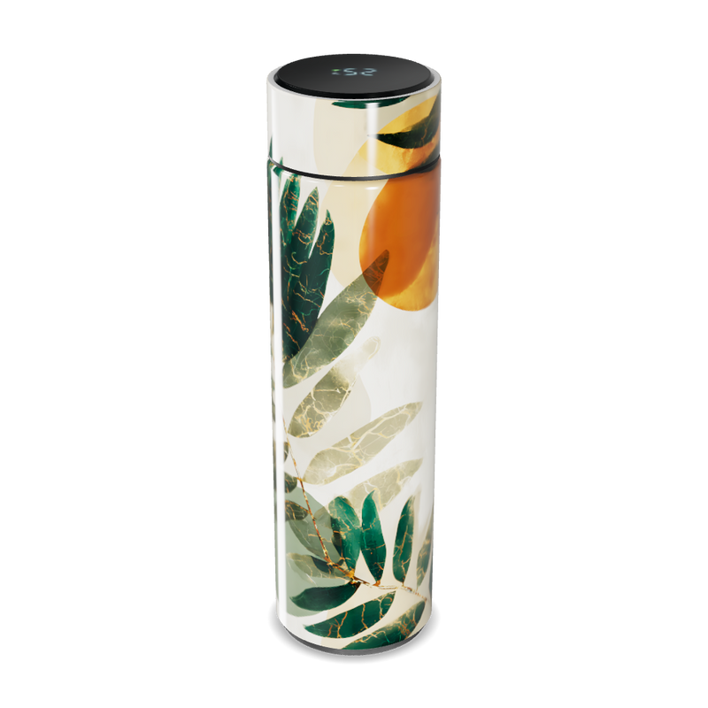 Garrafa Térmica Touch - Folhas Tropicais e Frutas