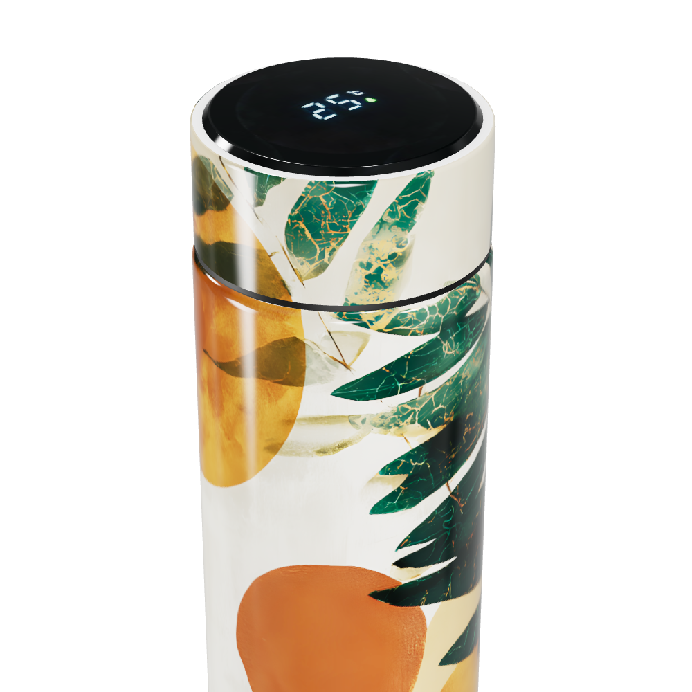 Garrafa Térmica Touch - Folhas Tropicais e Frutas