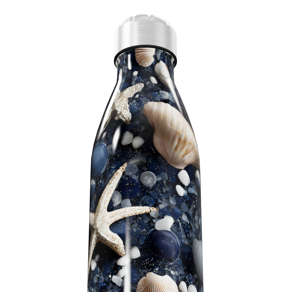 Garrafa Inox - Estampa Conchas Marinhas