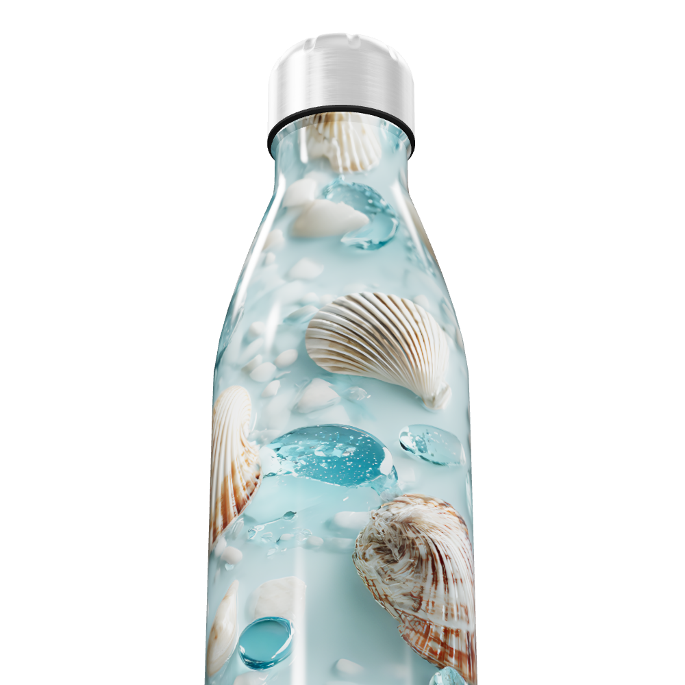 Garrafa Inox - Estampa Conchas Oceano